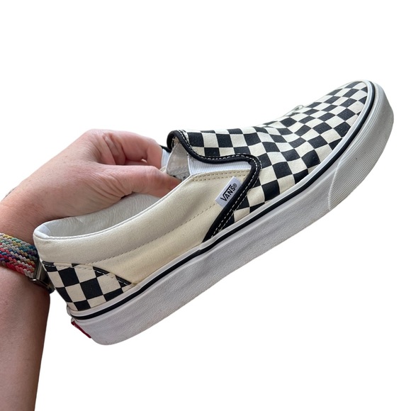 Vans Other - Vans unisex old Skool skate sneaker off white black check men’s 10.5 Womens 12